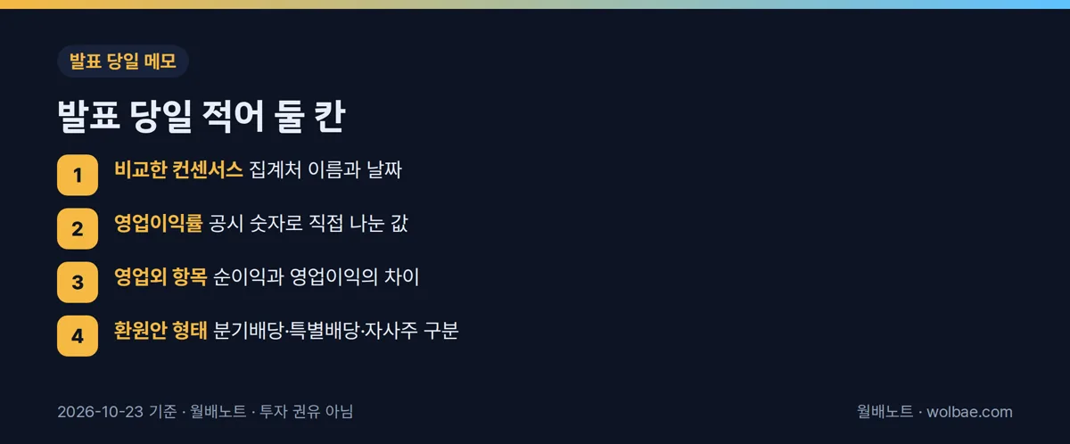 발표 당일 적어 둘 칸
