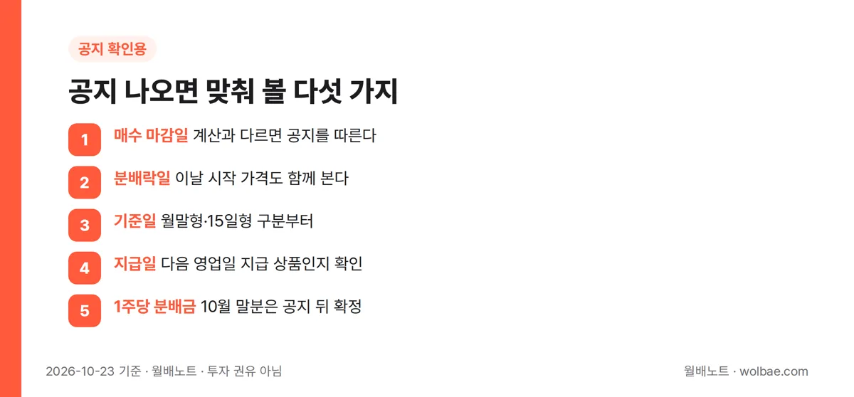 공지 나오면 맞춰 볼 다섯 가지