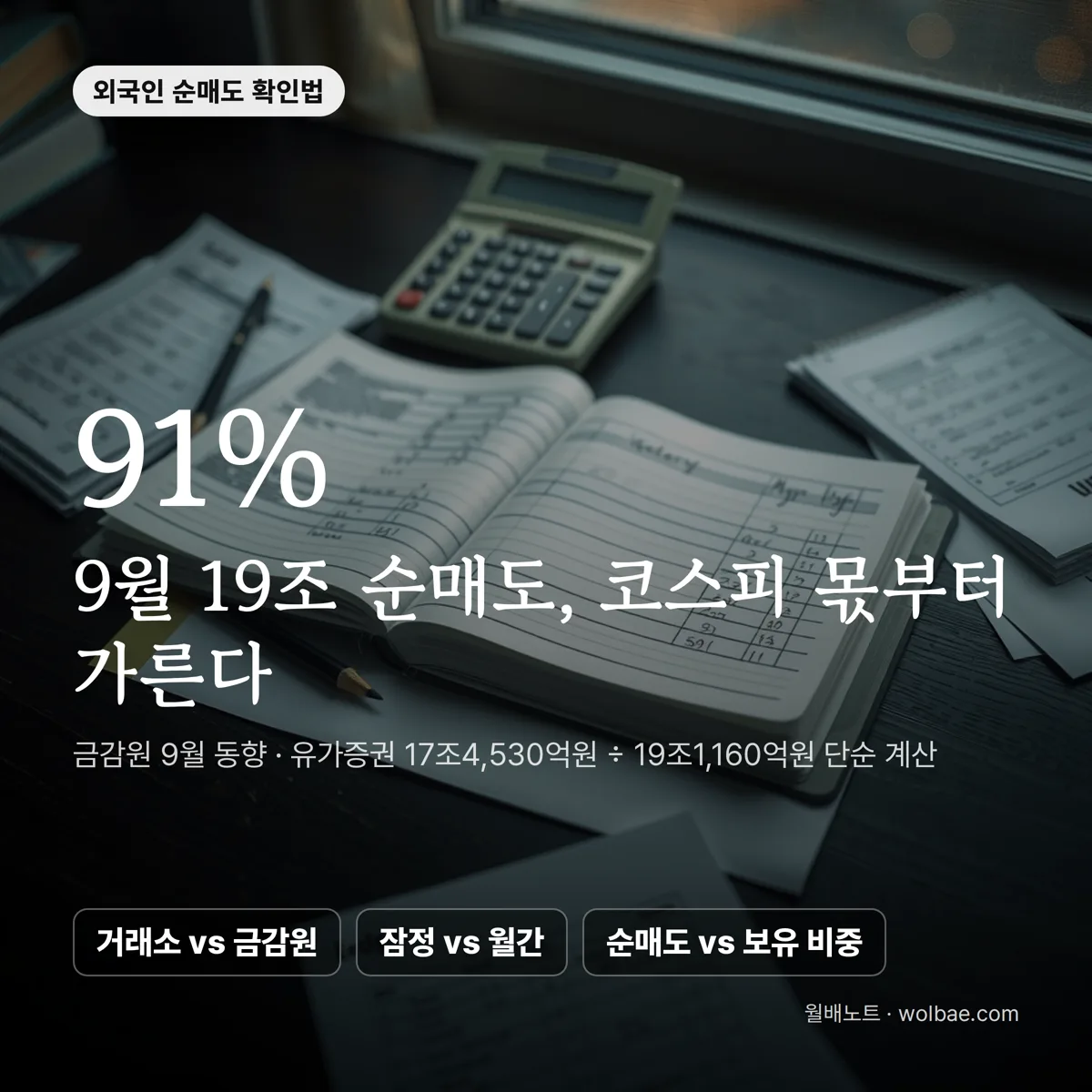 외국인 순매도 19조와 1.6조, 집계 출처부터 맞추는 순서